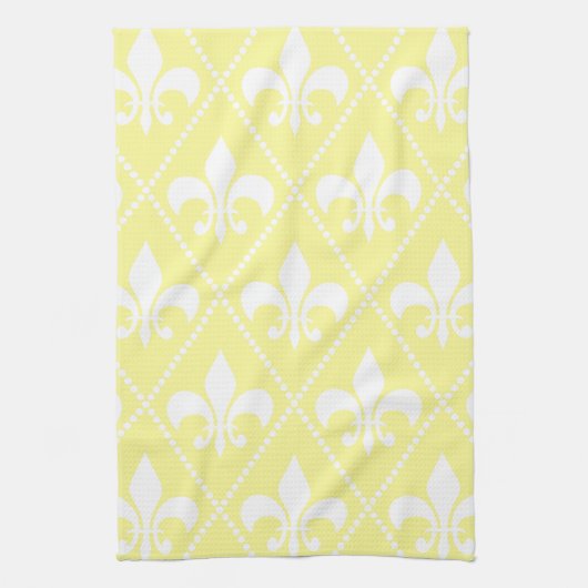 Cream Fleur de Lis Theedoek (Verticaal)