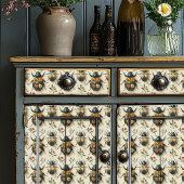  Cream Floral Beetle Decoupage Upcycling Tissuepapier