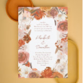 Cream Floral Bouquet Witte bruiloft Kaart