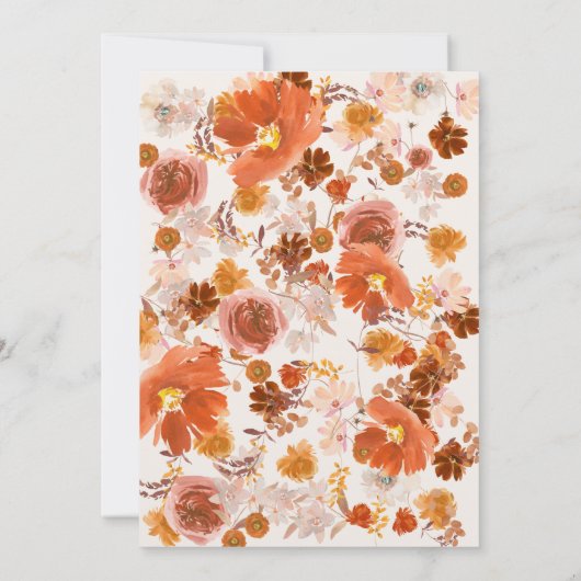 Cream Floral Bouquet Witte bruiloft Kaart (Achterkant)