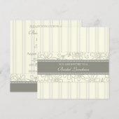 Cream Floral Bridal Luncheon Uitnodigingskaarten Kaart (Voorkant / Achterkant)