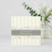 Cream Floral Bridal Luncheon Uitnodigingskaarten Kaart (Staand voorkant)