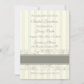 Cream Floral Bridal Luncheon Uitnodigingskaarten Kaart (Achterkant)