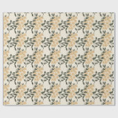 Cream Floral Cadeaupapier (Vlak)