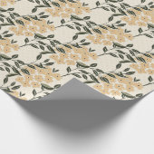 Cream Floral Cadeaupapier (Hoek)