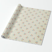   Cream Floral Cadeaupapier (Uitgerold)