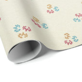   Cream Floral Cadeaupapier (Rol Hoek)