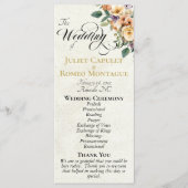 Cream Floral - Cream Wedding Programmakaart (Voorkant)