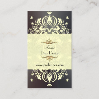 Cream Floral Damask/DIY Background Visitekaartje