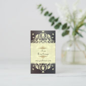 Cream Floral Damask/DIY Background Visitekaartje (Staand voorkant)