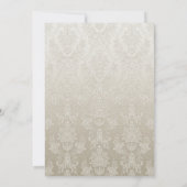 Cream Floral Damask Wedding Jubileum Invite Kaart (Achterkant)