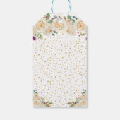 Cream Floral Dark Skin Girl Happy Birthday Cadeaulabel (Achterkant)