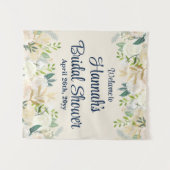 Cream Floral Greenery Roos Welkom Vrijgezellenfees Wandkleed (Voorkant (horizontaal))