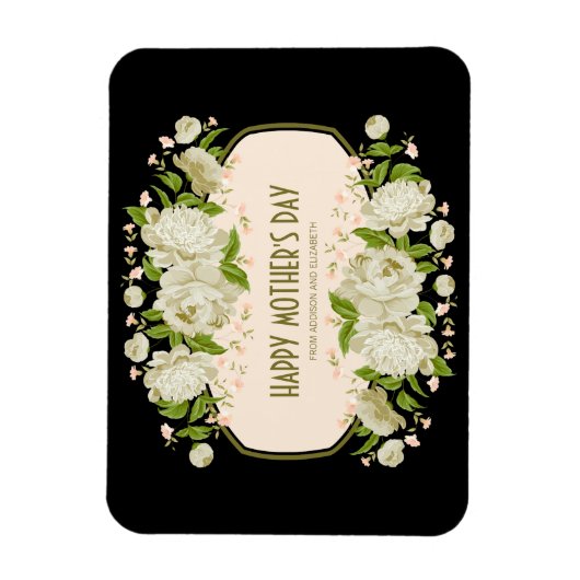 Cream Floral Happy Moederdag Magnet Magneet (Verticaal)