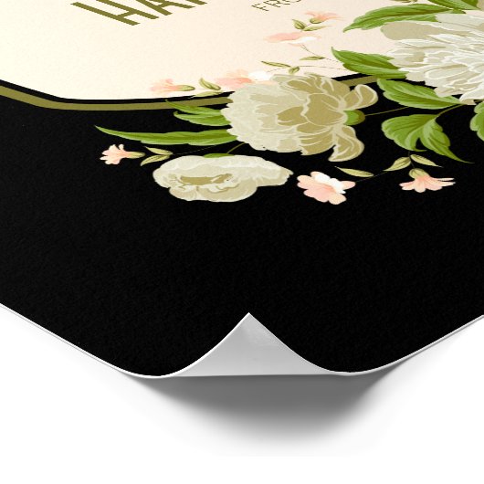 Cream Floral Happy Moederdag Poster (Hoek)