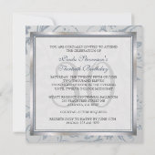 Cream Floral Monogram Uitnodiging (Achterkant)