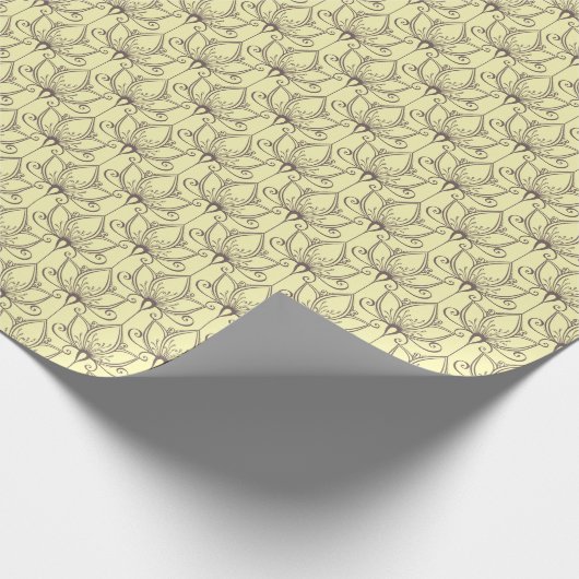 Cream Floral Pattern Cadeaupapier (Hoek)