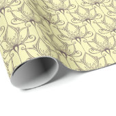Cream Floral Pattern Cadeaupapier (Rol Hoek)