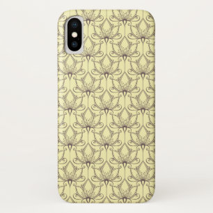 Cream Floral Pattern iPhone X Hoesje