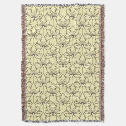 Cream Floral Pattern Deken (Voorkant Verticaal)