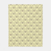 Cream Floral Pattern Fleece Deken (Voorkant)