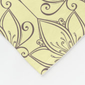 Cream Floral Pattern Fleece Deken (Hoek)