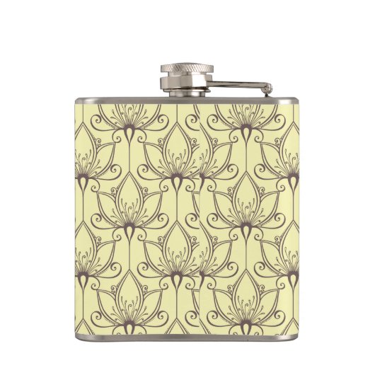 Cream Floral Pattern Heupfles (Achterkant)