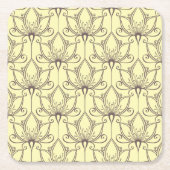 Cream Floral Pattern Kartonnen Onderzetters (Voorkant)