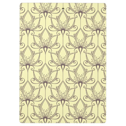 Cream Floral Pattern Klembord (Achterkant)
