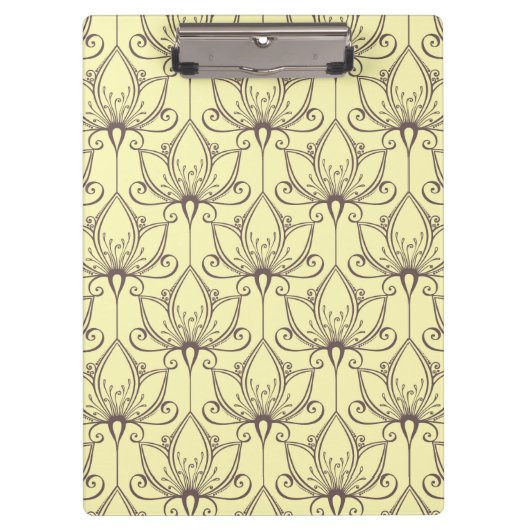 Cream Floral Pattern Klembord (Voorkant)