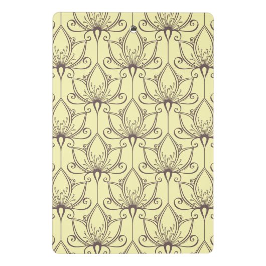 Cream Floral Pattern Mini Klembord (Achterkant)