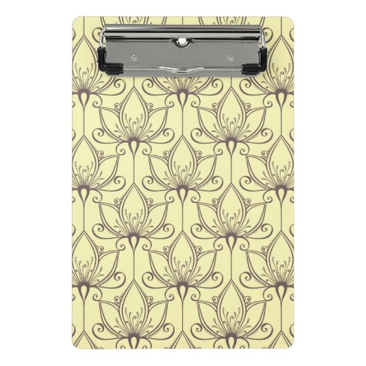 Cream Floral Pattern Mini Klembord (Voorkant)