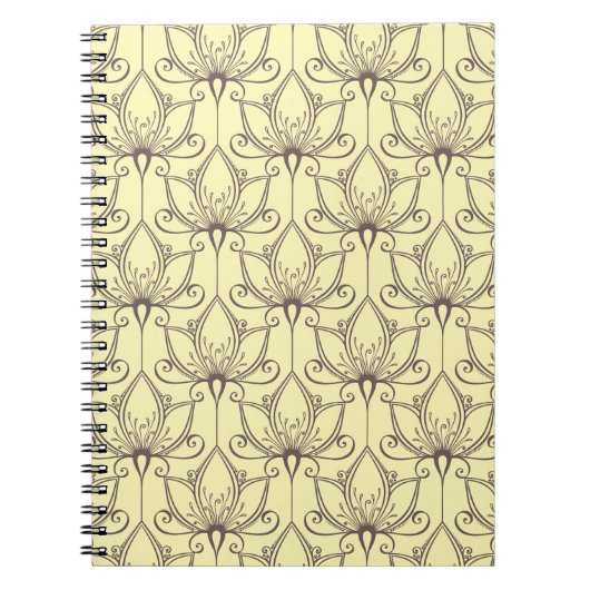 Cream Floral Pattern Notitieboek (Voorkant)
