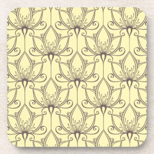 Cream Floral Pattern Onderzetter