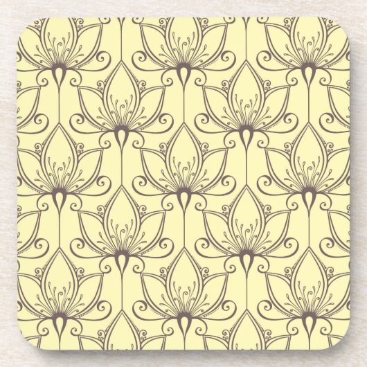 Cream Floral Pattern Onderzetter (Voorkant)