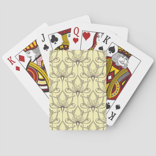 Cream Floral Pattern Pokerkaarten (Achterkant)