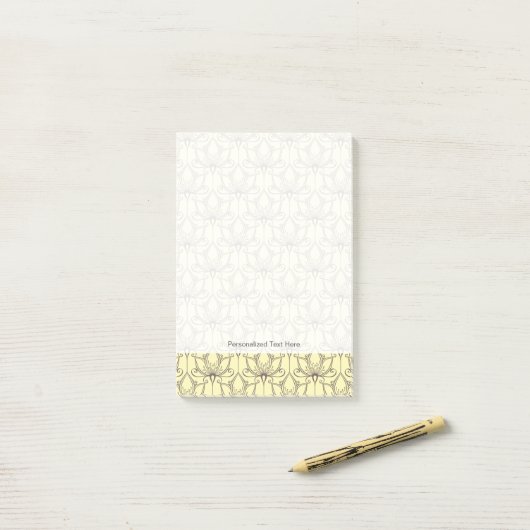 Cream Floral Pattern Post-it® Notes (Op bureau)
