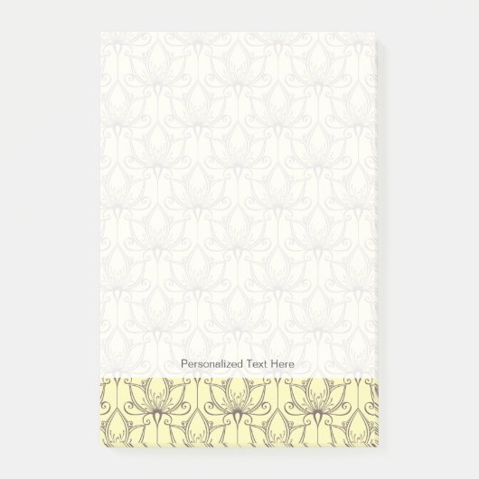 Cream Floral Pattern Post-it® Notes (Voorkant)