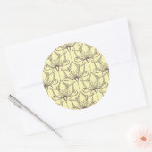 Cream Floral Pattern Ronde Sticker (Envelop)