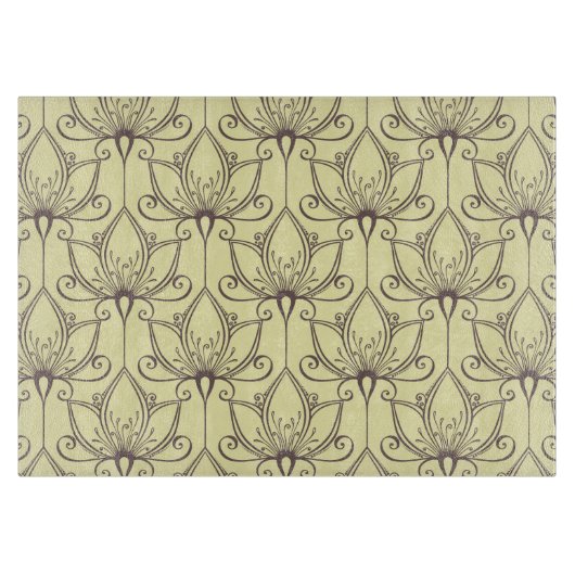 Cream Floral Pattern Snijplank (Voorkant)