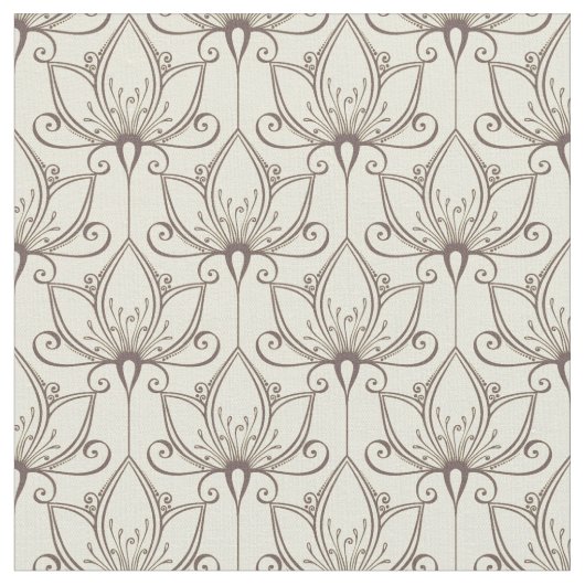 Cream Floral Pattern Stof (Close Up)