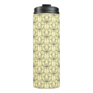 Cream Floral Pattern Thermosbeker
