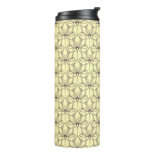 Cream Floral Pattern Thermosbeker (Gedraaid links)