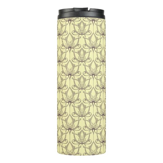 Cream Floral Pattern Thermosbeker (Achterkant)