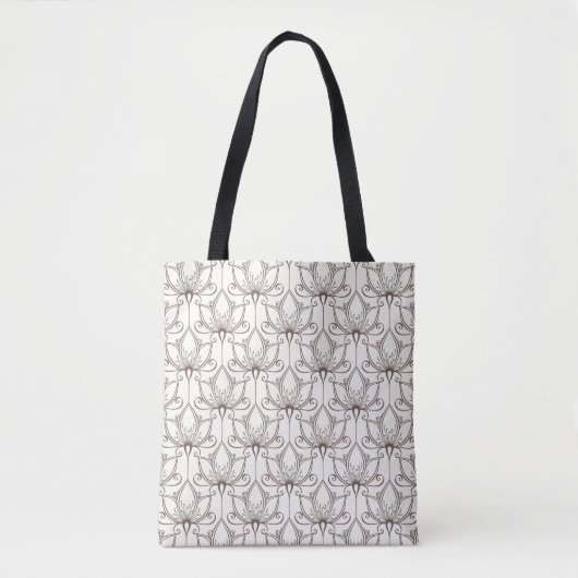 Cream Floral Pattern Tote Bag (Voorkant)