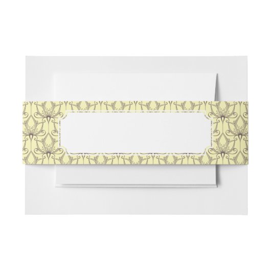 Cream Floral Pattern Uitnodigingen Wikkel (Voorkant Voorbeeld)