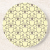 Cream Floral Pattern Zandsteen Onderzetter (Voorkant)