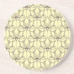 Cream Floral Pattern Zandsteen Onderzetter