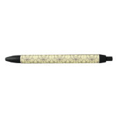 Cream Floral Pattern Zwarte Inkt Pen (Voorkant)