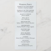 Cream Floral - Pearl White Wedding Programmakaart (Achterkant)